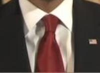 Neck of State: Necktie worn by Barack Obama on February 6, 2009, while recording his third weekly video address to the nation.