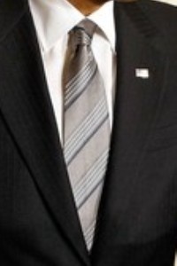 Neck of State: President Barack Obama's neck tie worn while introducing Secretary of Health and Human Services Nominee Kathleen Sebelius. March 2, 2009.