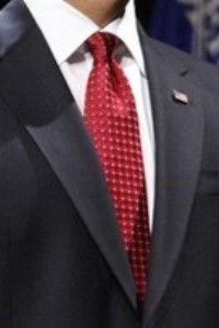 Neck of State: Barack Obama wore his inaugural neck tie while he swore in Eric Holder in as Attorney General.  March 27, 2009.